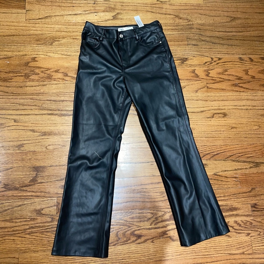 Zara Black Leather Pants